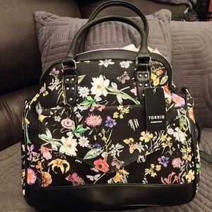 Torrid Black Multicolor Floral Satchel